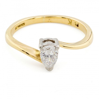 18ct gold Diamond 33pt solitaire Ring size L
